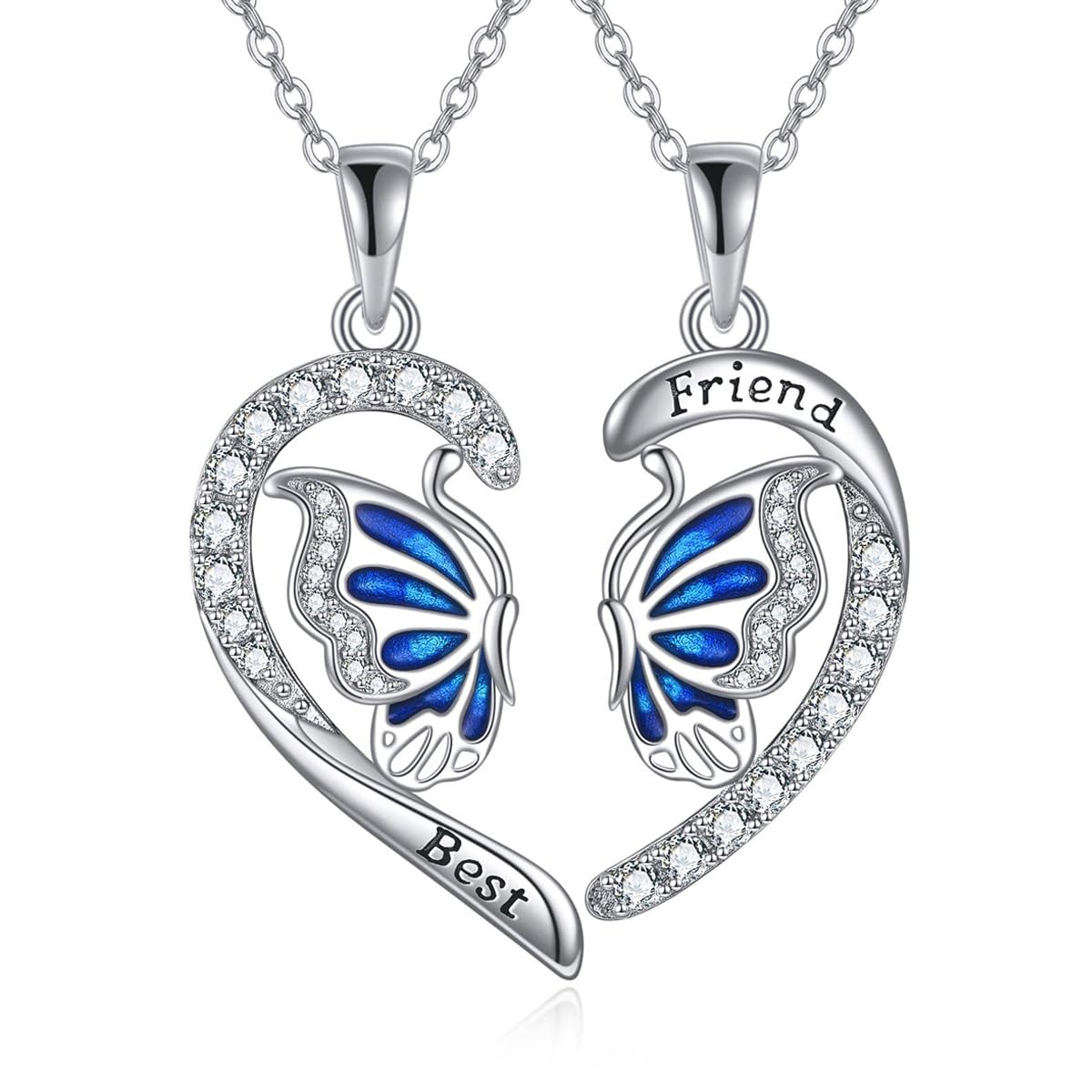 SANNIDHI 2 Pcs Necklace For Women Girls With Butterfly Pendant, Charm Necklace Alloy Necklace Gift For Birthday, Anniversary, Valentine Day(Sliver) SANNIDHI 2 Pcs Necklace For Women Girls With Butterfly Pendant, Charm Necklace Alloy Necklace Gift For Birthday, Anniversary, Valentine Day(Sliver)